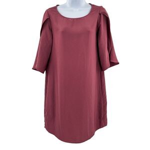 Everly Tulip Sleeve Tunic Oversized Loose Fit Shift Dress Deep Pink NWT Small